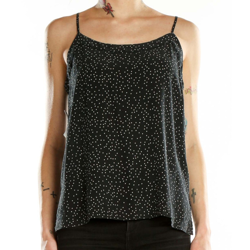 NWT Madewell Polka Dot Silk Camisole Spaghetti Straps Black White Size 10